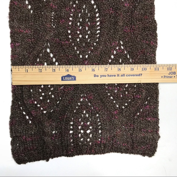 Coldwater Creek Brown & Pink Wool Blend Knitted Scarf - Picture 5 of 5